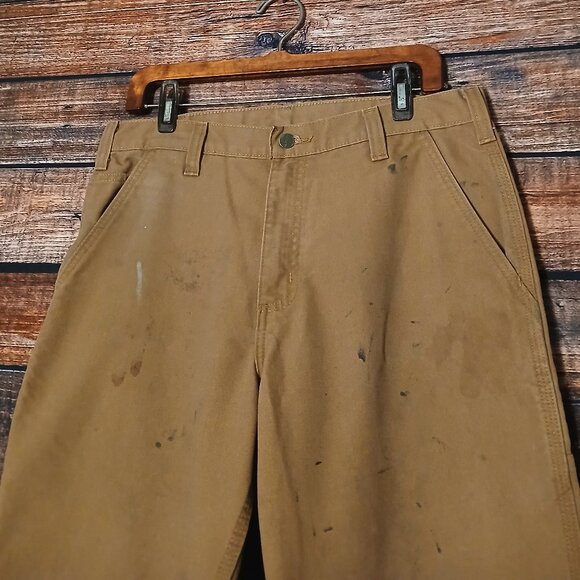 Carhartt Vintage Pants B02 Mens 32X30 Brown Dungaree Utility Paint Splatter - Picture 4 of 9